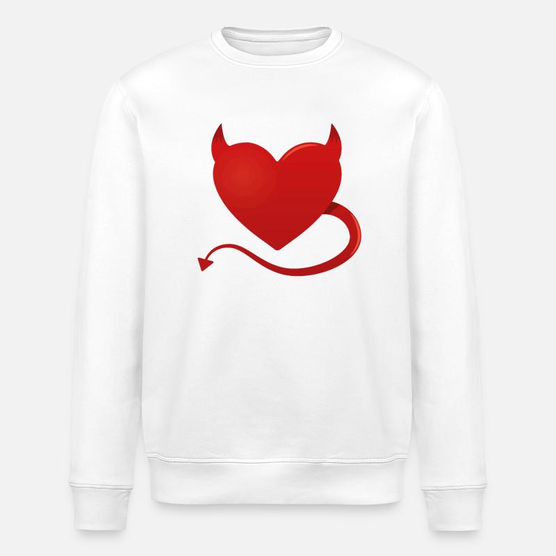 Devil Heart - Stanley/Stella ROLLER Unisex Organic Sweatshirt - white