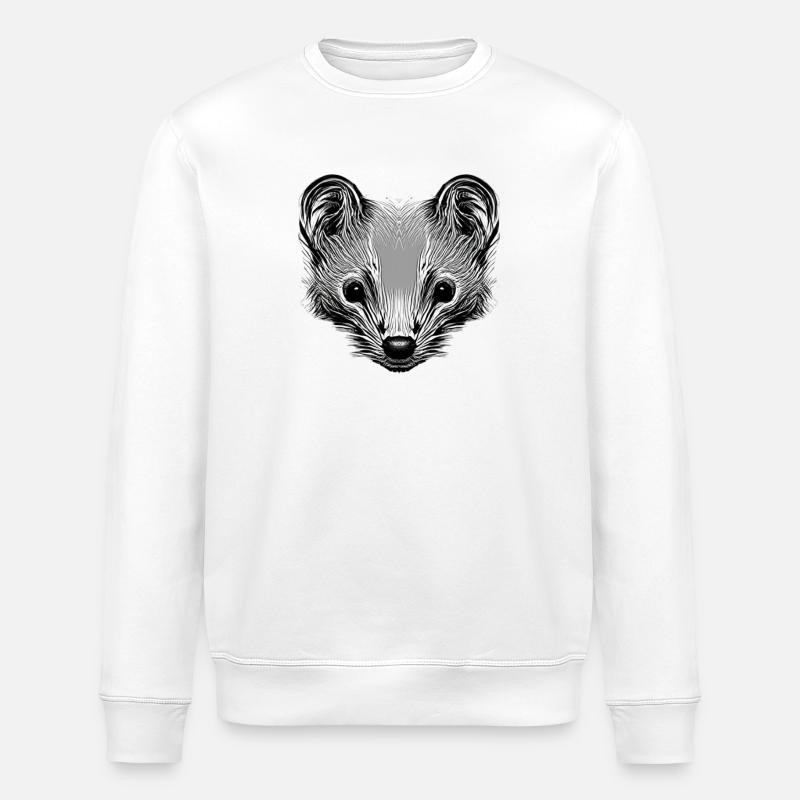 STILISIERTER MARDERKOPF - Stanley/Stella Unisex Bio-Sweatshirt ROLLER - Weiß