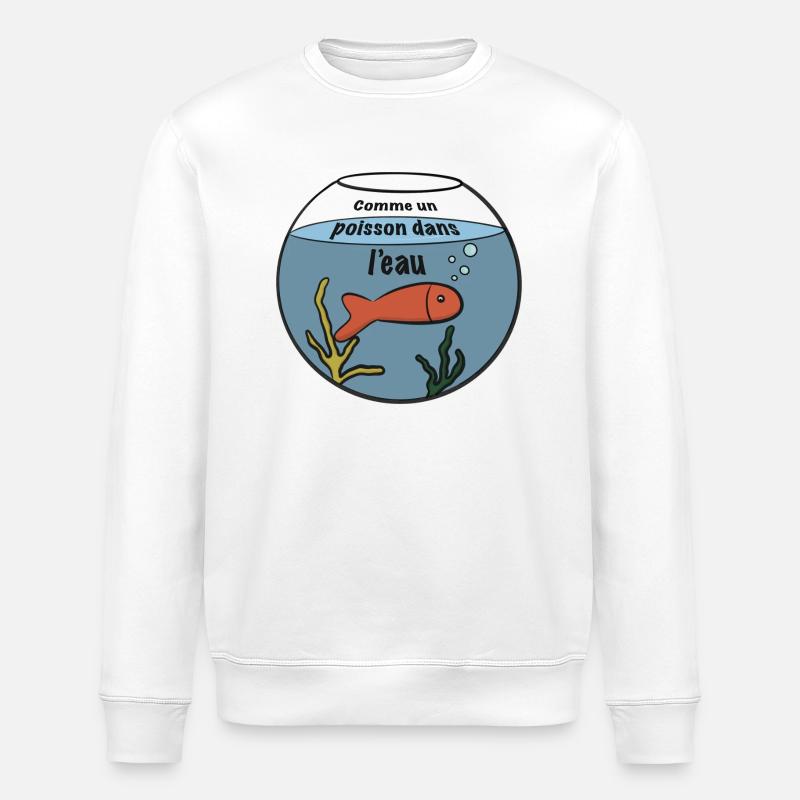 Comme un poisson dans l'eau - Sweat bio ROLLER Stanley/Stella Unisexe - blanc
