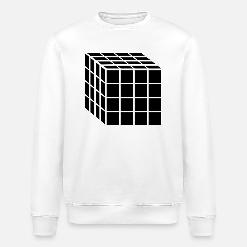 4x4 Block Würfel - Stanley/Stella Unisex Bio-Sweatshirt ROLLER - Weiß