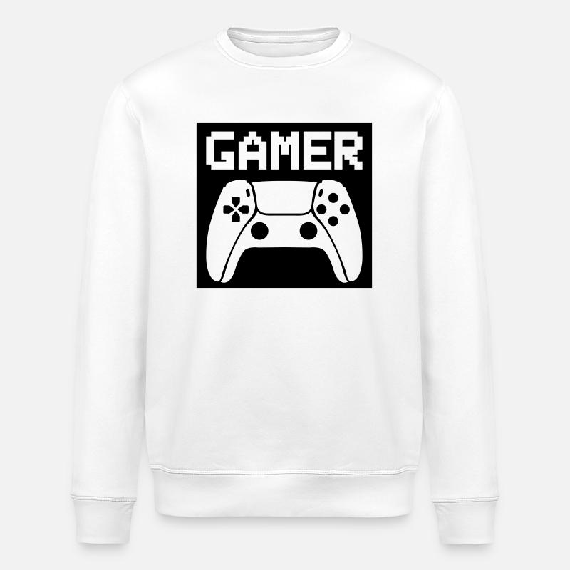 Gamer Controller - Stanley/Stella ROLLER Unisex Organic Sweatshirt - white