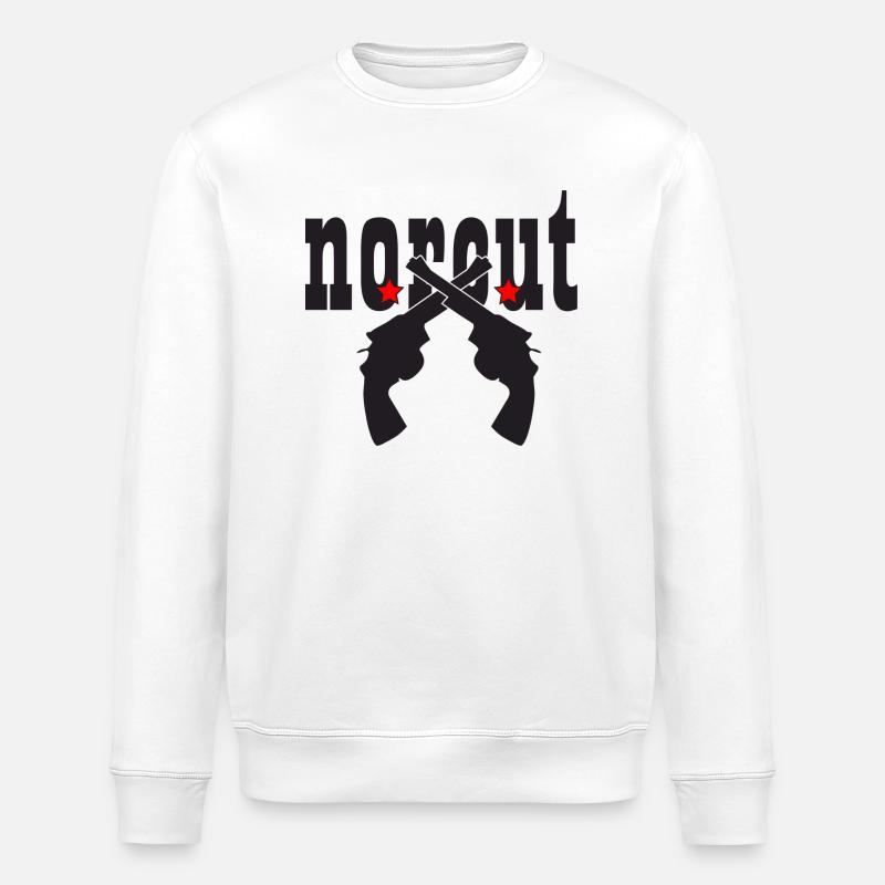 NORCUT - Black Text / Red Stars / Black Pistols - Stanley/Stella Unisex Bio-Sweatshirt ROLLER - Weiß