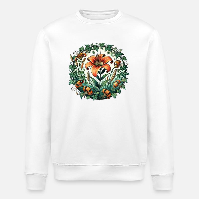 Tigerlilie - Stanley/Stella Unisex Bio-Sweatshirt ROLLER - Weiß