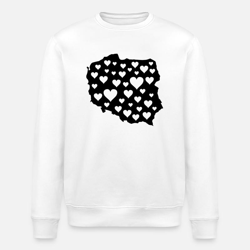 Pologne Amour - Sweat bio ROLLER Stanley/Stella Unisexe - blanc