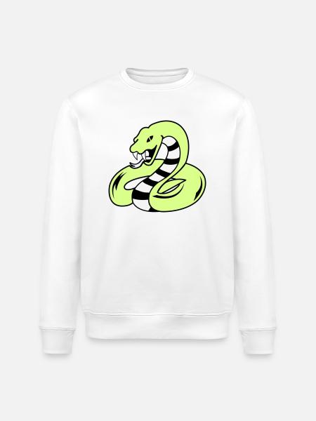 snake 02 - Stanley/Stella ROLLER Unisex Organic Sweatshirt - white