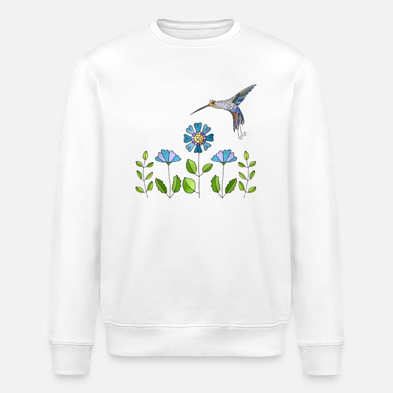Bunter Vogel - Stanley/Stella Unisex Bio-Sweatshirt ROLLER - Weiß