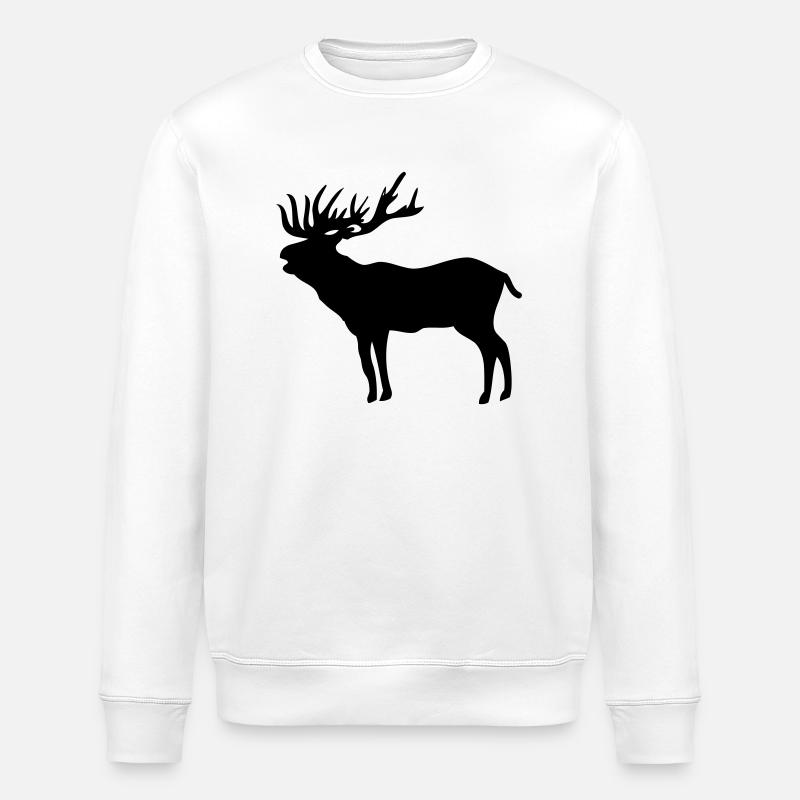 Silhouette de cerf - Sweat bio ROLLER Stanley/Stella Unisexe - blanc