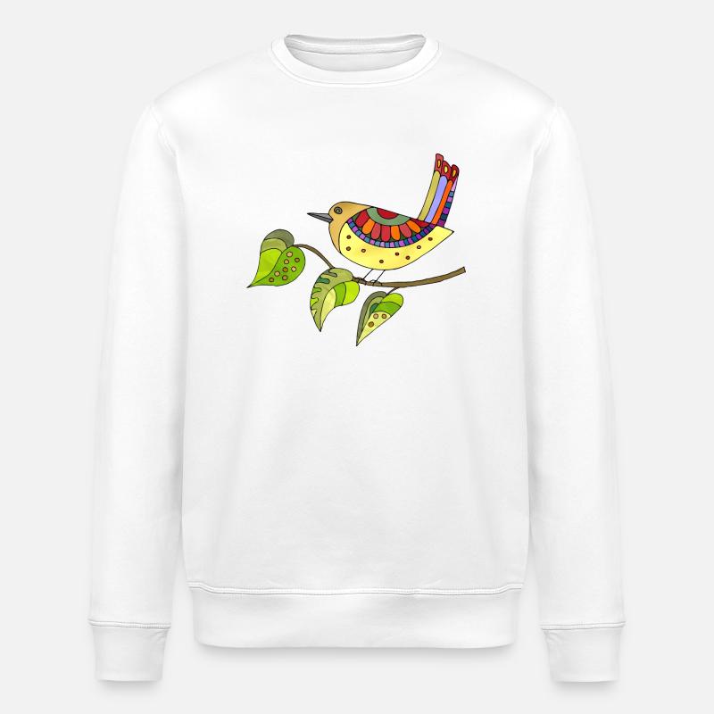 Bunter Vogel - Stanley/Stella Unisex Bio-Sweatshirt ROLLER - Weiß