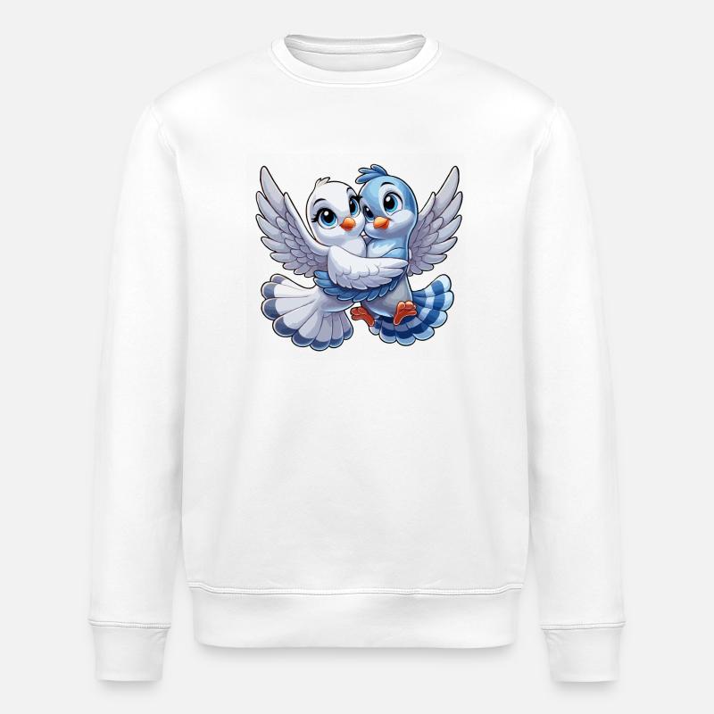 Turtledoves 1 - Stanley/Stella ROLLER Unisex Organic Sweatshirt - white