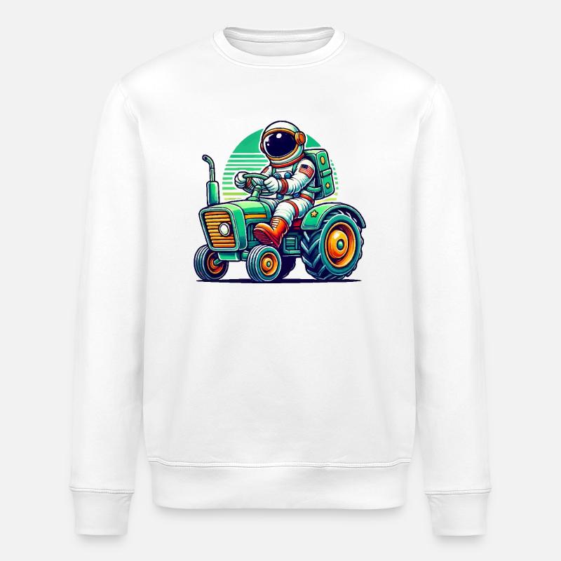 Tracteur astronaute - Sweat bio ROLLER Stanley/Stella Unisexe - blanc