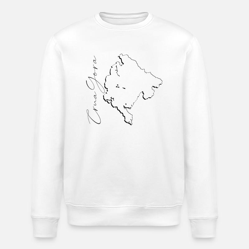 Montenegro map as outline ME - Stanley/Stella ROLLER Unisex Organic Sweatshirt - white