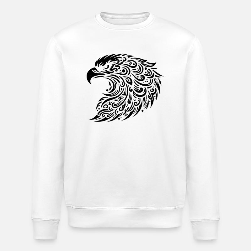 Kopf des Steinadlers - Stanley/Stella Unisex Bio-Sweatshirt ROLLER - Weiß