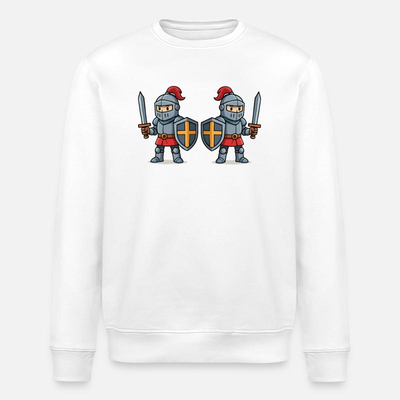 ritter comic 2 - Stanley/Stella Unisex Bio-Sweatshirt ROLLER - Weiß