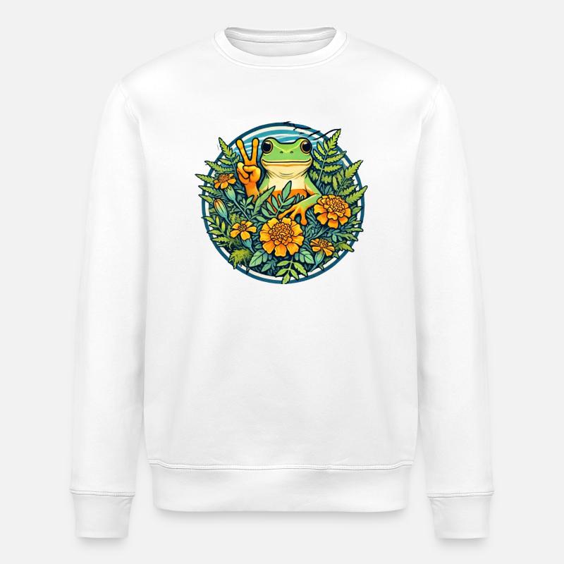Peace Frog - Stanley/Stella ROLLER Unisex Organic Sweatshirt - white