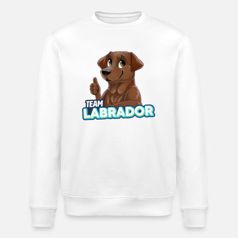 TEAM Labrador - Chocolat - Sweat bio ROLLER Stanley/Stella Unisexe - blanc