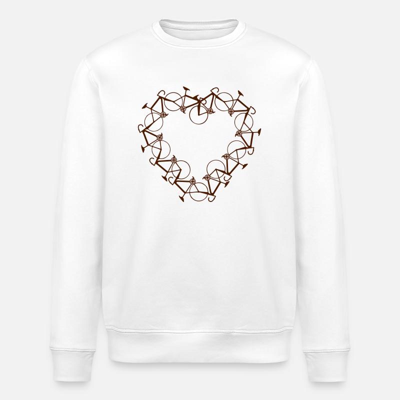 racing-bicycle_heart - Stanley/Stella Unisex Bio-Sweatshirt ROLLER - Weiß