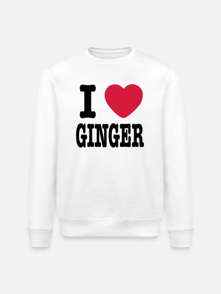 I Love Ginger - Stanley/Stella ROLLER Unisex Organic Sweatshirt - white