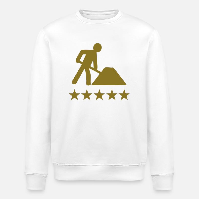 building site working deluxe - Sweat bio ROLLER Stanley/Stella Unisexe - blanc