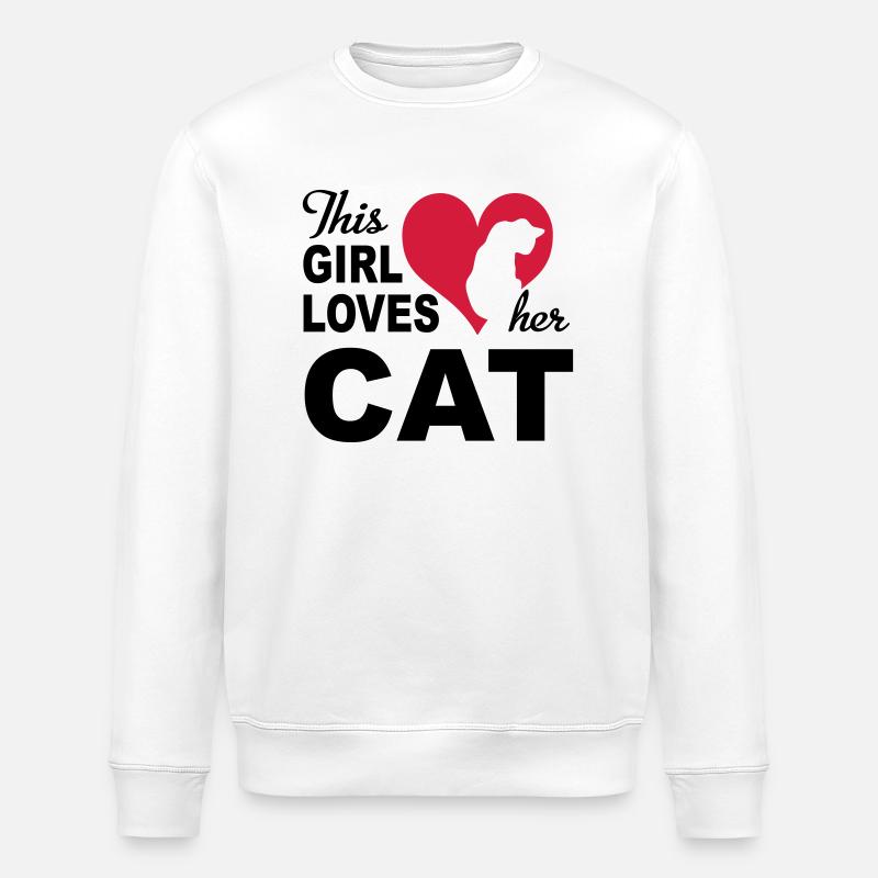 Chat - Sweat bio ROLLER Stanley/Stella Unisexe - blanc