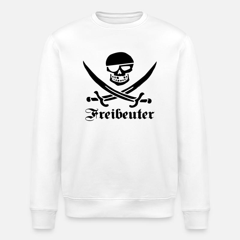 the pirate - Stanley/Stella ROLLER Unisex Organic Sweatshirt - white