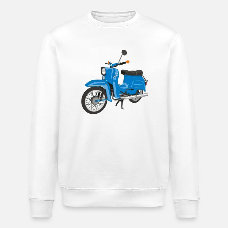 Schwalbe in himmelblau - Stanley/Stella Unisex Bio-Sweatshirt ROLLER - Weiß
