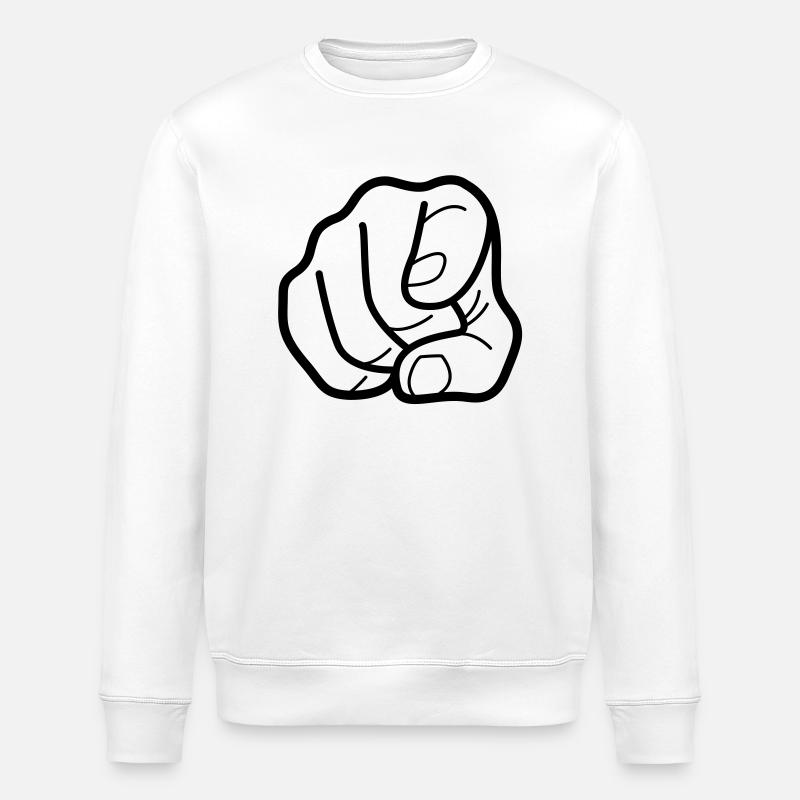 Montrer du doigt - Sweat bio ROLLER Stanley/Stella Unisexe - blanc