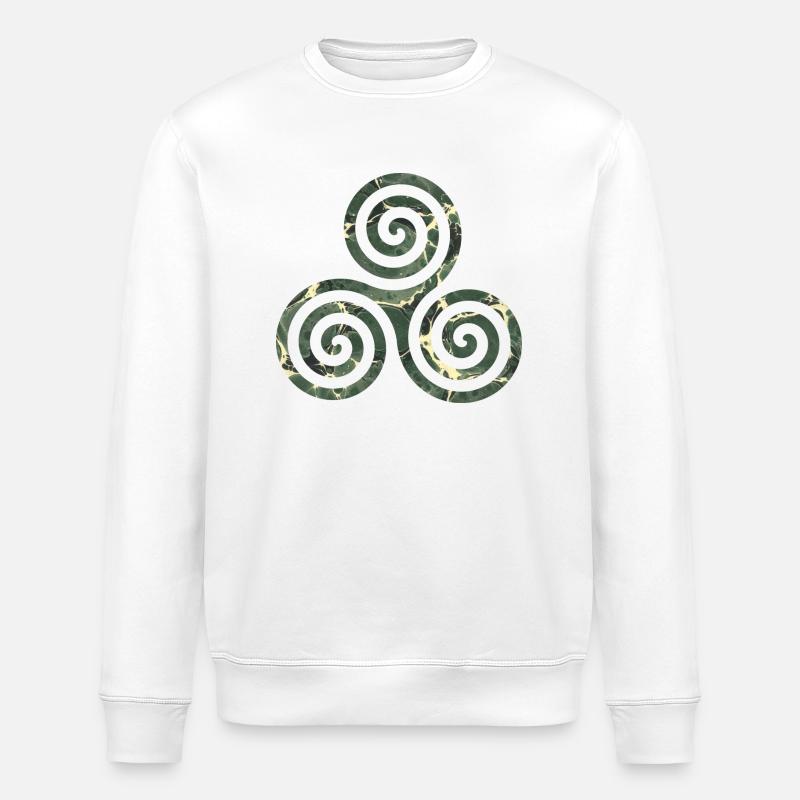 Celtic symbol triskele e 226 - Stanley/Stella ROLLER Unisex Organic Sweatshirt - white