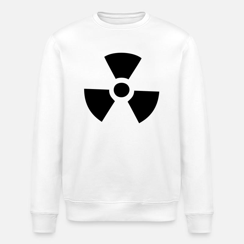 nuclear radioactive atomic symbol - Stanley/Stella ROLLER Unisex Organic Sweatshirt - white