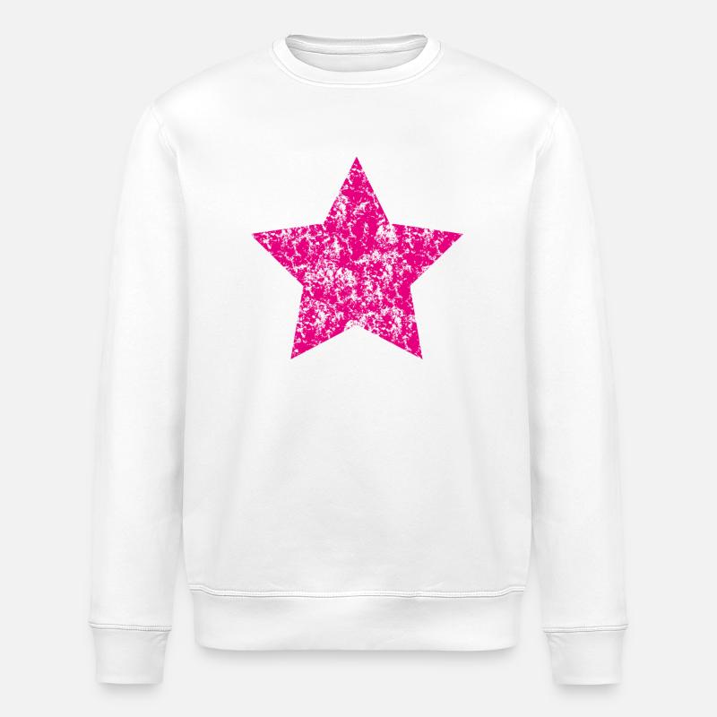 Stern Pink Grunge Style - Stanley/Stella Unisex Bio-Sweatshirt ROLLER - Weiß