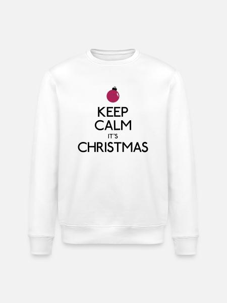 keep calm its christmas - Stanley/Stella ROLLER Unisex Organic Sweatshirt - white