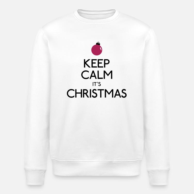 keep calm its christmas - Stanley/Stella ROLLER Unisex Organic Sweatshirt - white