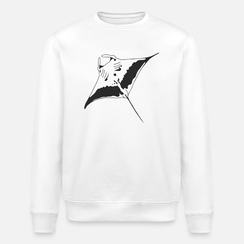 Manta1.black.outline - Sweat bio ROLLER Stanley/Stella Unisexe - blanc