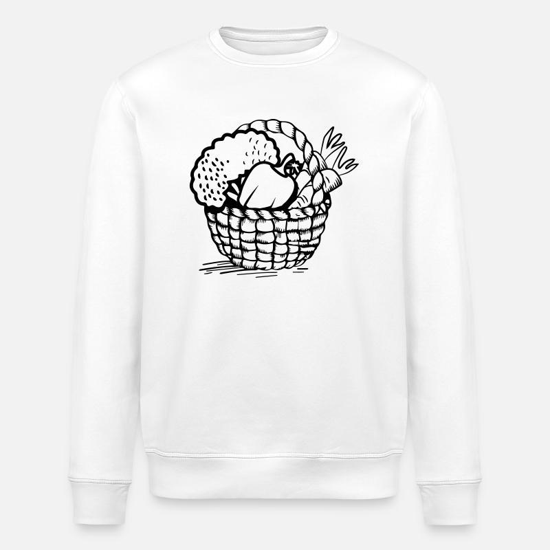 vegetable basket - Stanley/Stella ROLLER Unisex Organic Sweatshirt - white