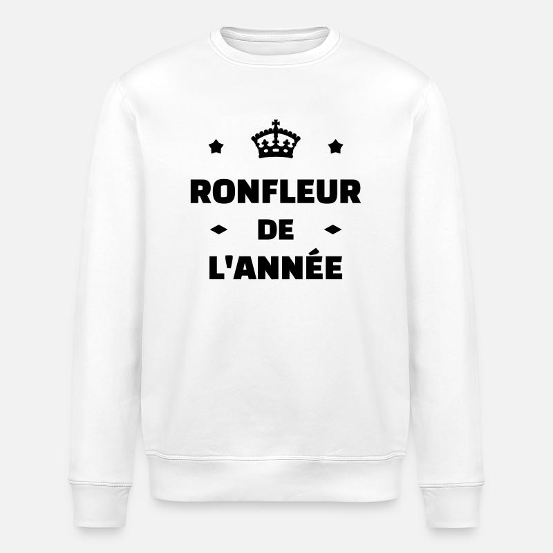 Ronfler / Ronfleur / Ronfleuse / Ronflement - Sweat bio ROLLER Stanley/Stella Unisexe - blanc