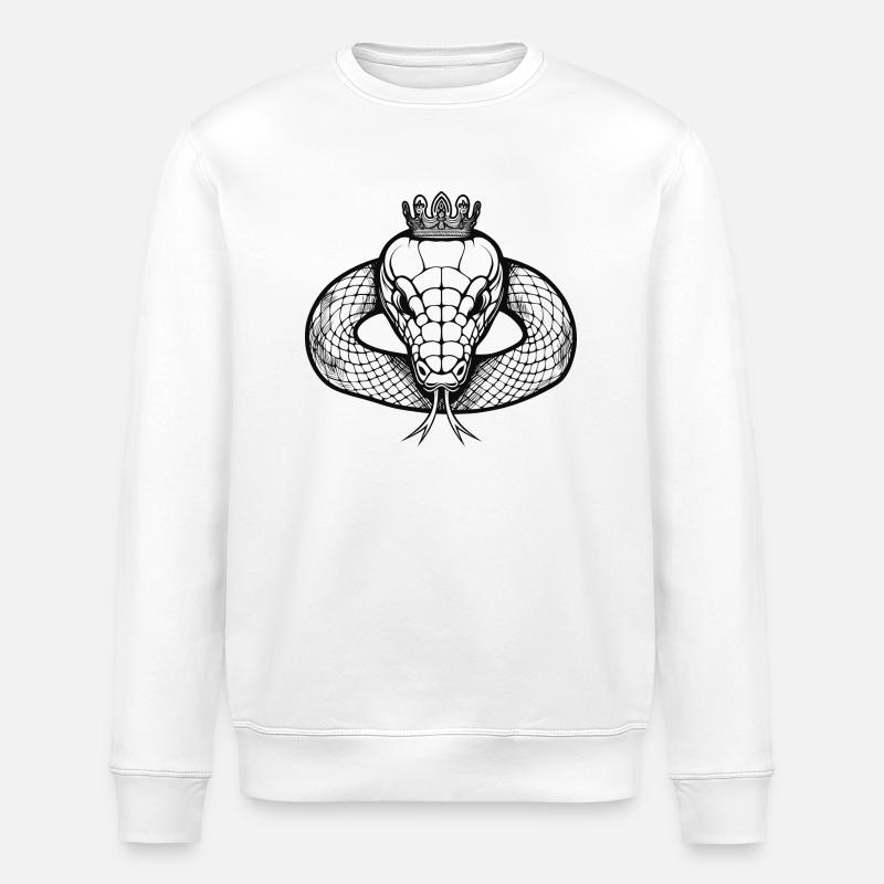 Gekrönter Schwarzweiß-Serpent - Stanley/Stella Unisex Bio-Sweatshirt ROLLER - Weiß