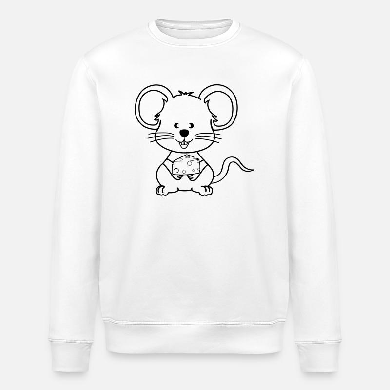 Mouse Comic - Stanley/Stella ROLLER Unisex Organic Sweatshirt - white
