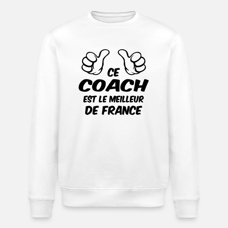 BESTER COACH - Stanley/Stella Unisex Bio-Sweatshirt ROLLER - Weiß