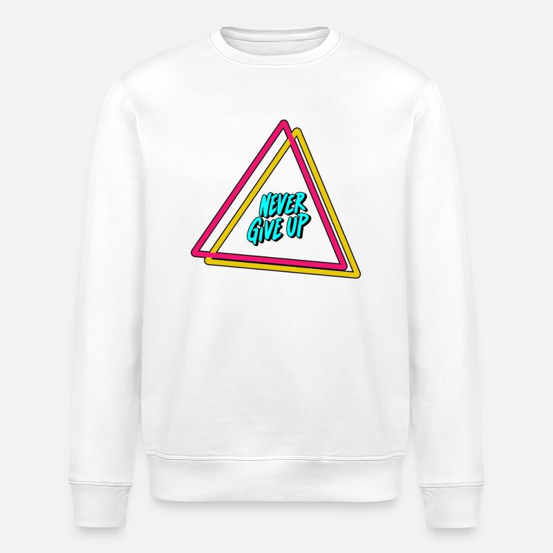 Never give up - Stanley/Stella ROLLER Unisex Organic Sweatshirt - white