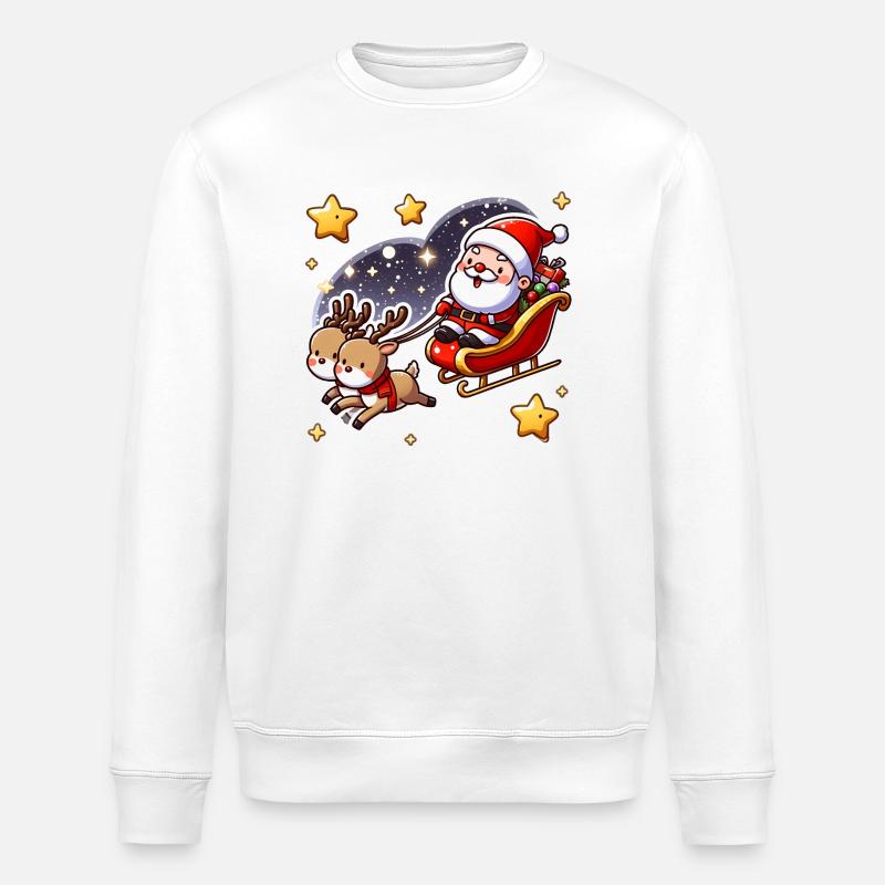 Weihnachtsmann DJ - Stanley/Stella Unisex Bio-Sweatshirt ROLLER - Weiß