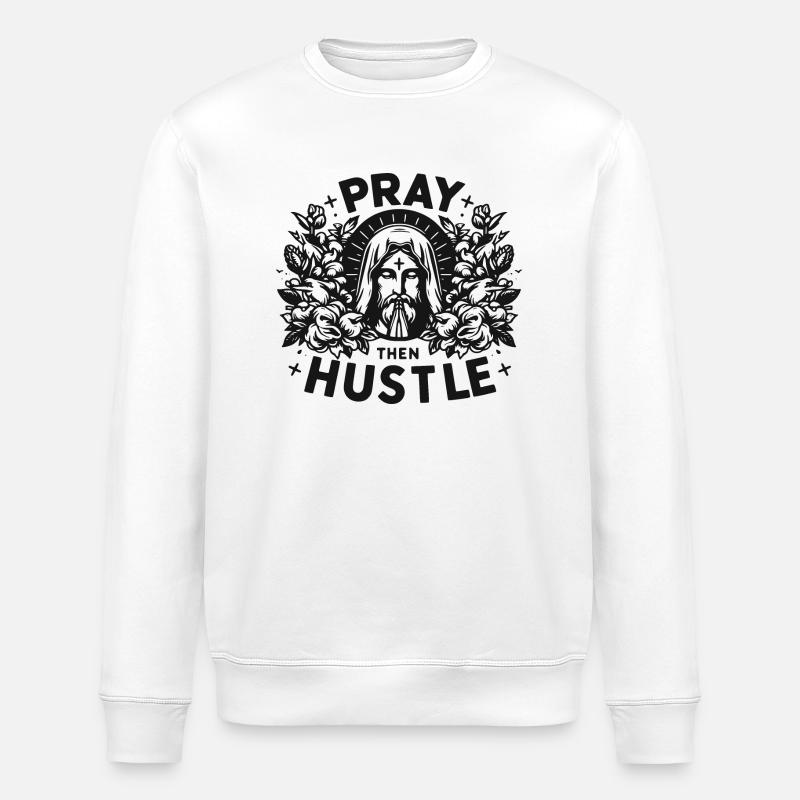 Priez puis bousculez - Sweat bio ROLLER Stanley/Stella Unisexe - blanc