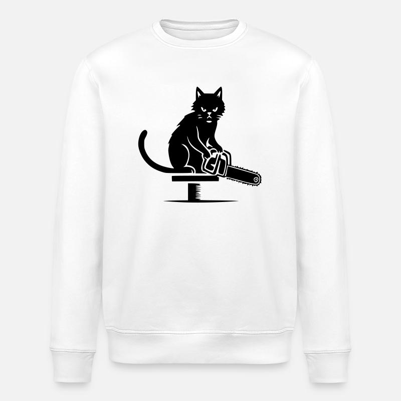 Angrycat - Stanley/Stella ROLLER Unisex Organic Sweatshirt - white