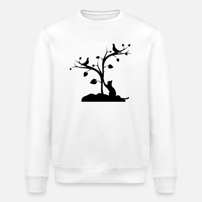Katze - Stanley/Stella Unisex Bio-Sweatshirt ROLLER - Weiß