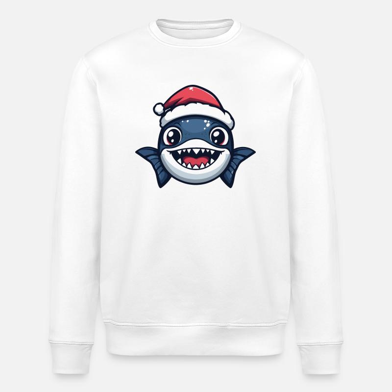 Noël de poisson piranha - Sweat bio ROLLER Stanley/Stella Unisexe - blanc