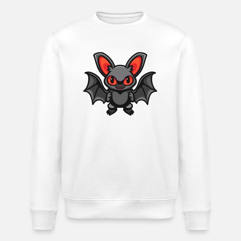 Fledermaus Comic - Stanley/Stella Unisex Bio-Sweatshirt ROLLER - Weiß