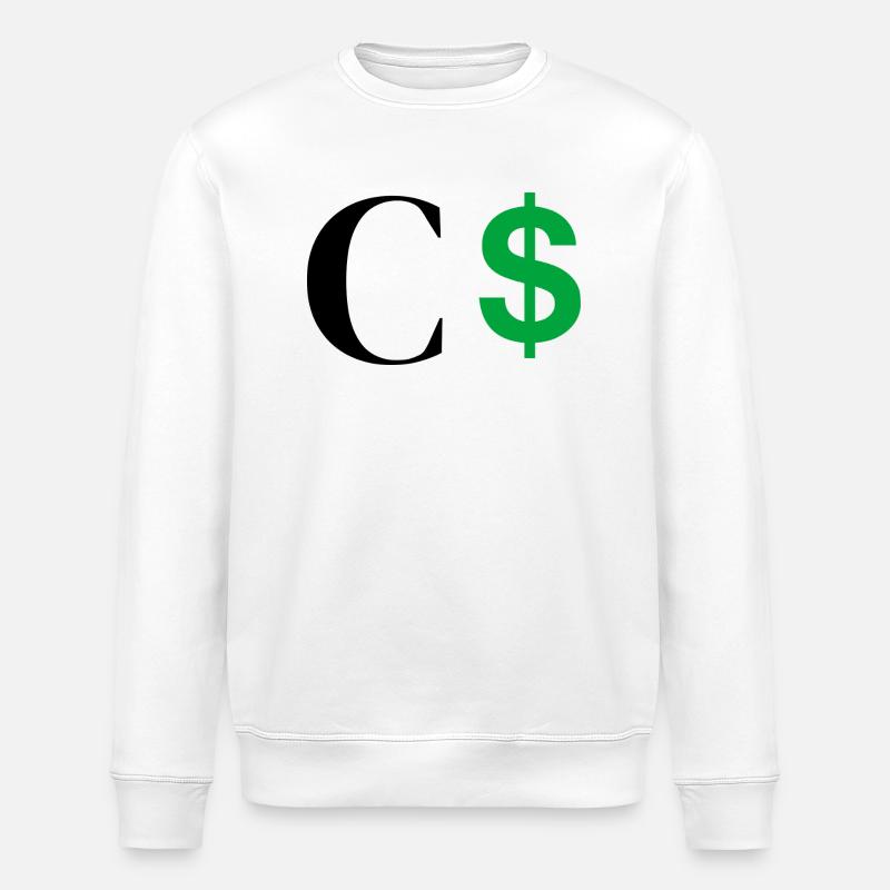 Lettre c dollar - Sweat bio ROLLER Stanley/Stella Unisexe - blanc