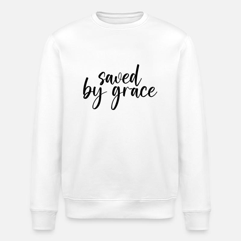 saved by grace - Stanley/Stella Unisex Bio-Sweatshirt ROLLER - Weiß