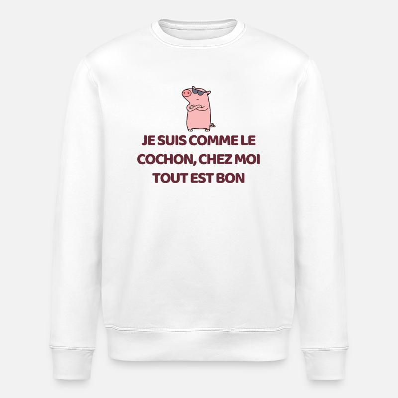 Schwein - Stanley/Stella Unisex Bio-Sweatshirt ROLLER - Weiß
