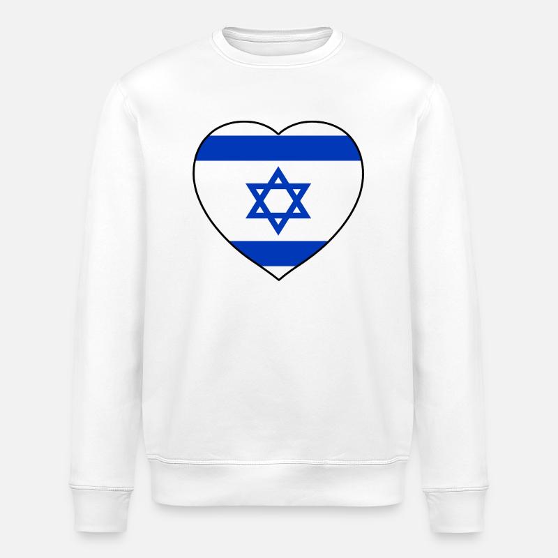 Herz Israel - Stanley/Stella Unisex Bio-Sweatshirt ROLLER - Weiß