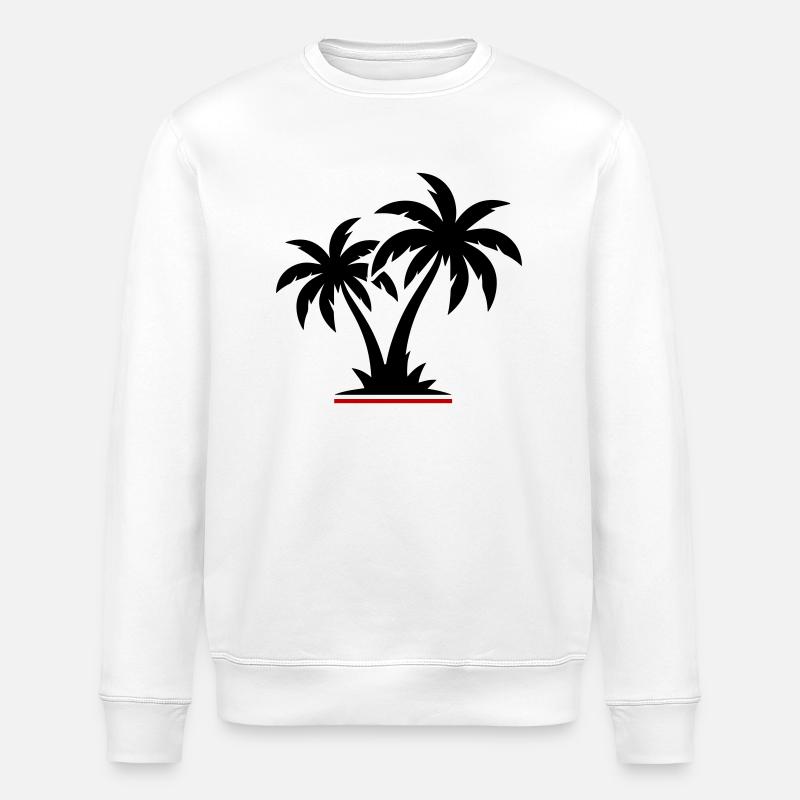 Palmen Strand Symbol - Stanley/Stella Unisex Bio-Sweatshirt ROLLER - Weiß