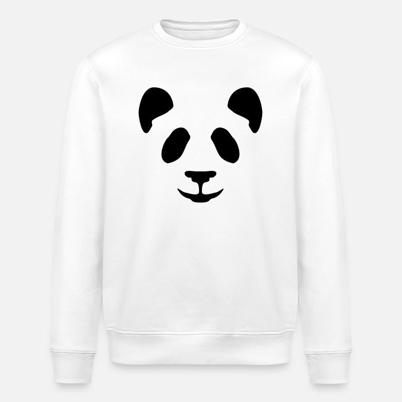 Panda Face - Stanley/Stella ROLLER Unisex Organic Sweatshirt - white